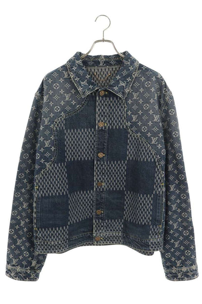 LOUISVUITTON 20AW Giant Damier Waves Denim Jacket Size 56