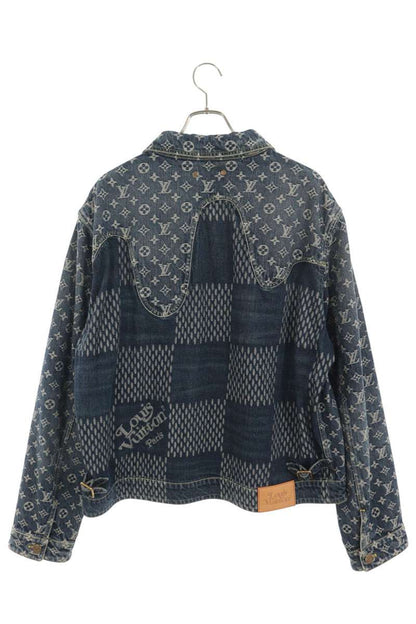 LOUISVUITTON 20AW Giant Damier Waves Denim Jacket Size 56