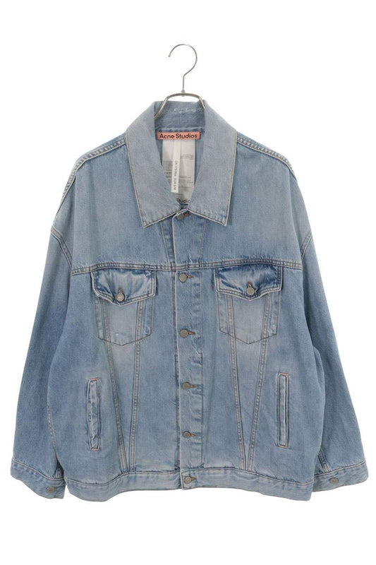 ACNE STUDIOS Distressed Oversized Denim Jacket Indigo Size S