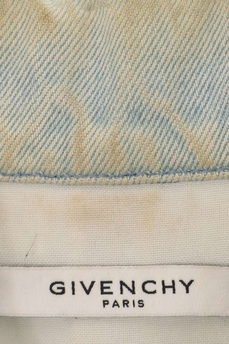 GIVENCHY Logo Print Denim Jacket Light Blue Size M