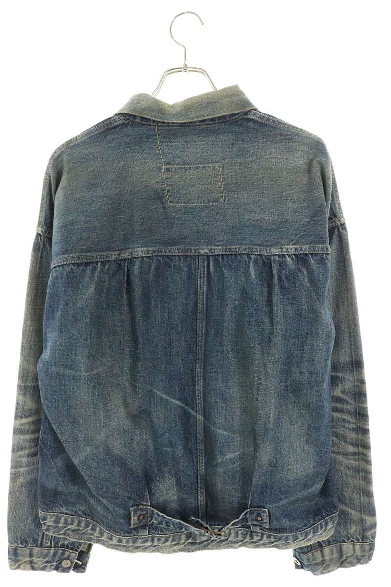 SAINT MICHAEL Vintage Distressed Denim Jacket Indigo Size XL
