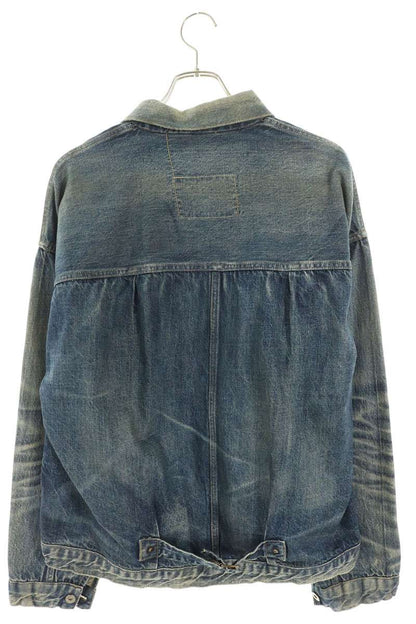 SAINT MICHAEL Vintage Distressed Denim Jacket Indigo Size XL