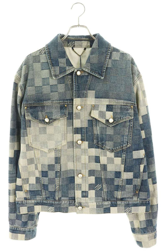 LOUISVUITTON 24SS Damier Pearl Button Denim Jacket Size 56