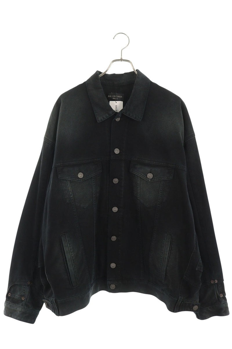 BALENCIAGA Docking Denim Jacket Black Size XS