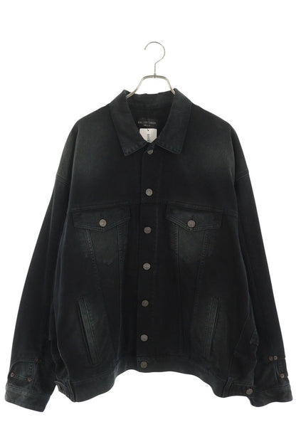 BALENCIAGA Docking Denim Jacket Black Size XS