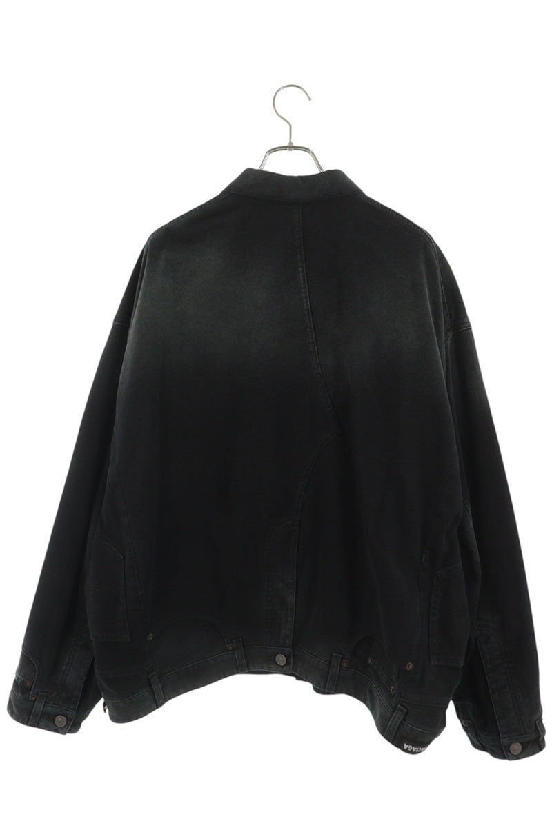 BALENCIAGA Docking Denim Jacket Black Size XS