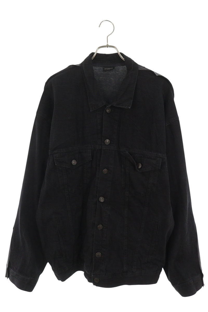 BALENCIAGA Docking Denim Jacket Black Yellow Size 1