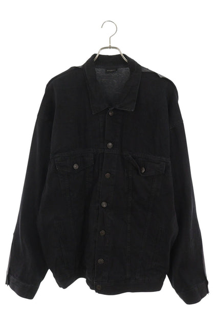 BALENCIAGA Docking Denim Jacket Black Yellow Size 1