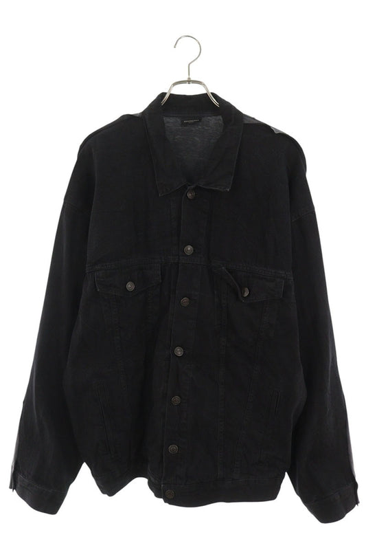 BALENCIAGA Docking Denim Jacket Black Yellow Size 1