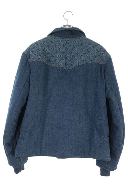 LOUISVUITTON 23SS Monogram Padded Denim Jacket Blue Size 48