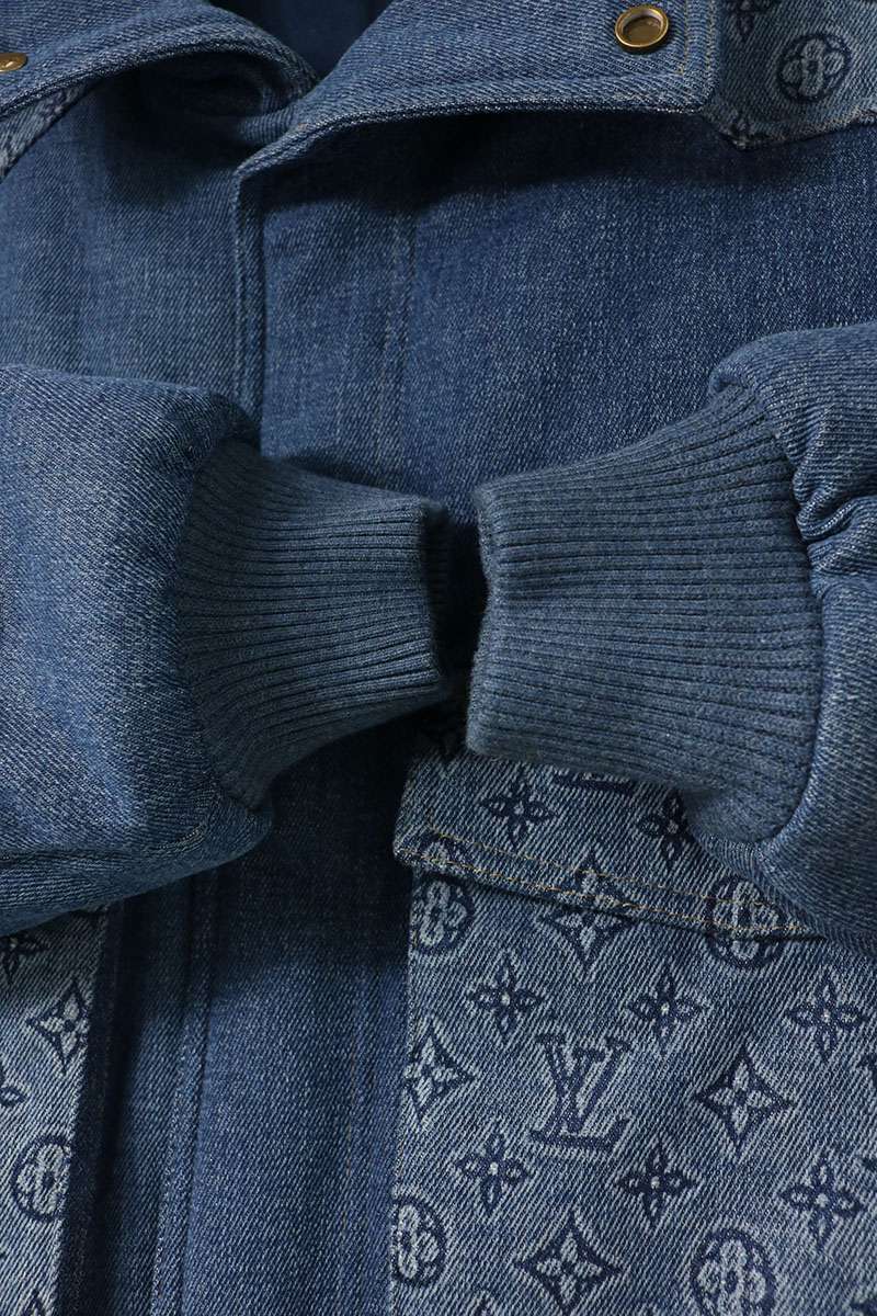 LOUISVUITTON 23SS Monogram Padded Denim Jacket Blue Size 48