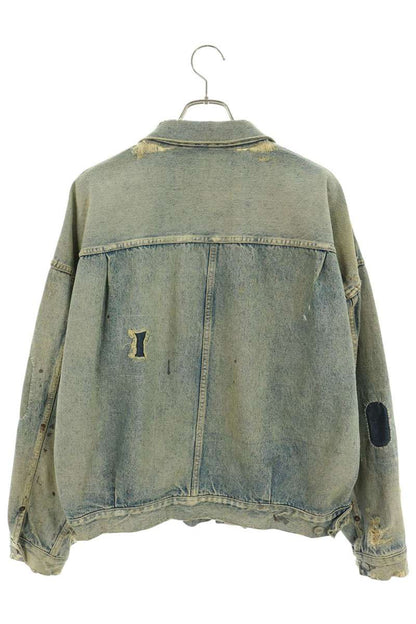 SAINT MICHAEL 23AW Distressed Denim Jacket Blue Size L