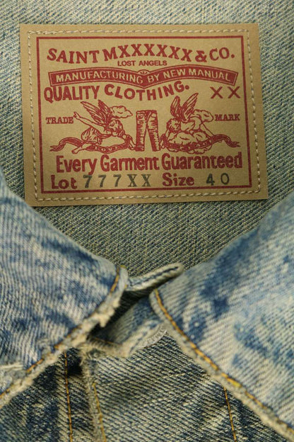 SAINT MICHAEL 23AW Distressed Denim Jacket Blue Size L