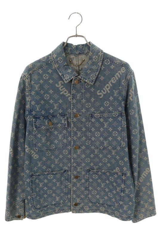 SUPREME LOUISVUITTON 17AW LV Jacquard Chore Coat Jacket Size 46