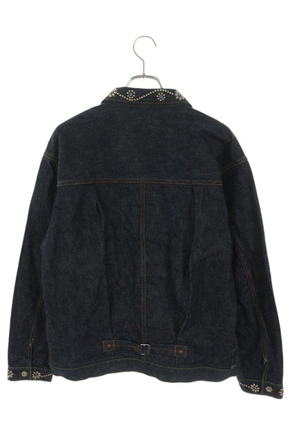 SEQUEL x HTC 26SS Flower Studs Indigo Denim Jacket Size L