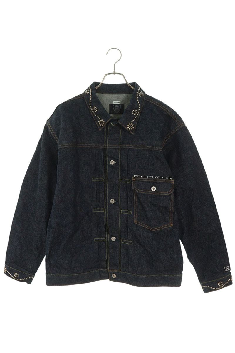 SEQUEL HTC 26SS Flower Studs Denim Jacket Multi Size L