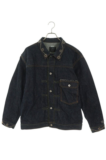 SEQUEL HTC 26SS Flower Studs Denim Jacket Multi Size L