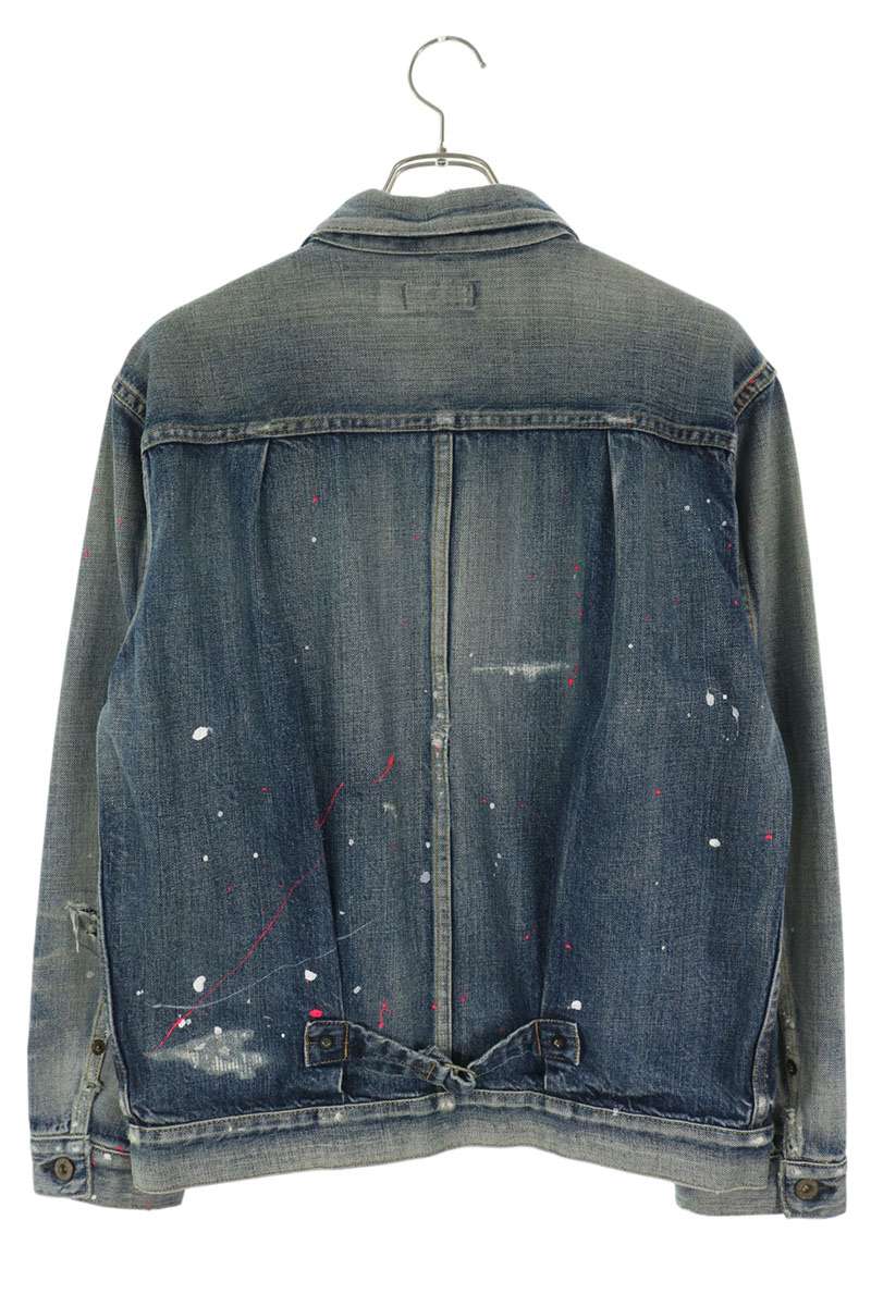 SEQUEL 20AW Type 1 Distressed Paint Denim Jacket Size M