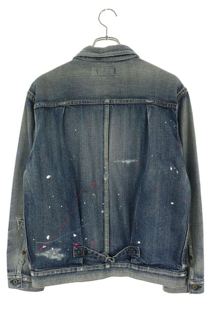 SEQUEL 20AW Type 1 Distressed Paint Denim Jacket Size M