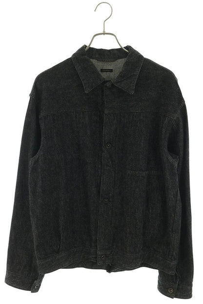 COMOLI 21SS Black Cotton Denim Trucker Jacket Size 3