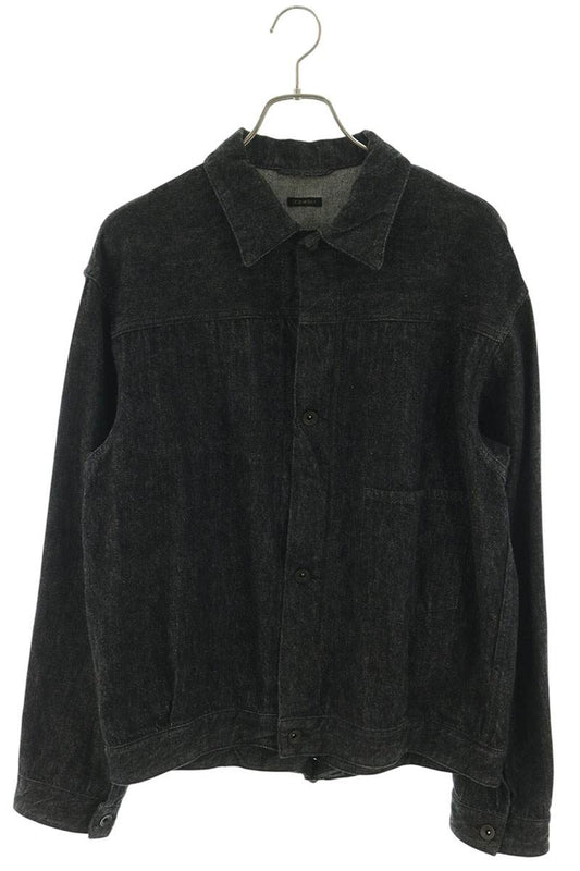 COMOLI 21SS Black Cotton Denim Trucker Jacket Size 3