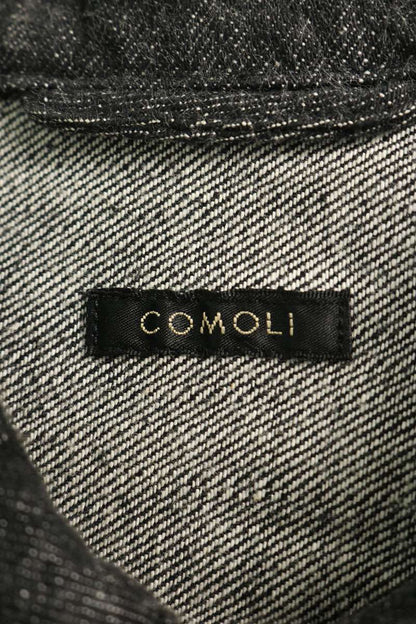 COMOLI 21SS Black Cotton Denim Trucker Jacket Size 3