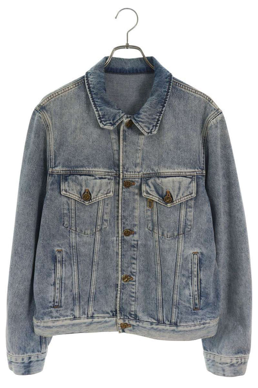 LOUISVUITTON 24SS Stand Collar Logo Denim Jacket Size 46