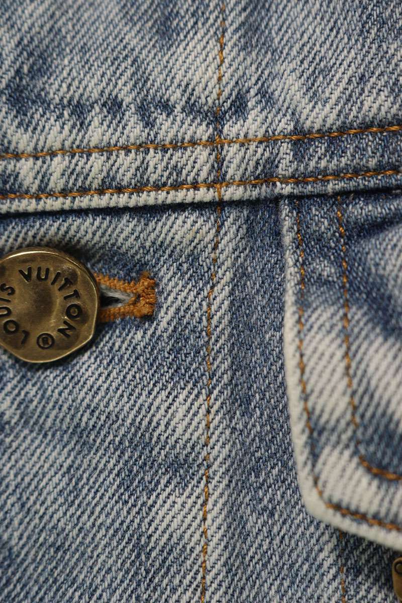 LOUISVUITTON 24SS Stand Collar Logo Denim Jacket Size 46