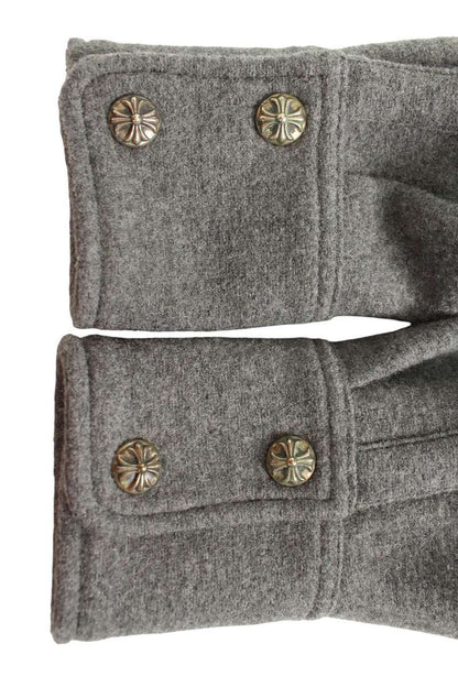 Chrome Hearts Cross Button Wool Long Coat Gray Size M