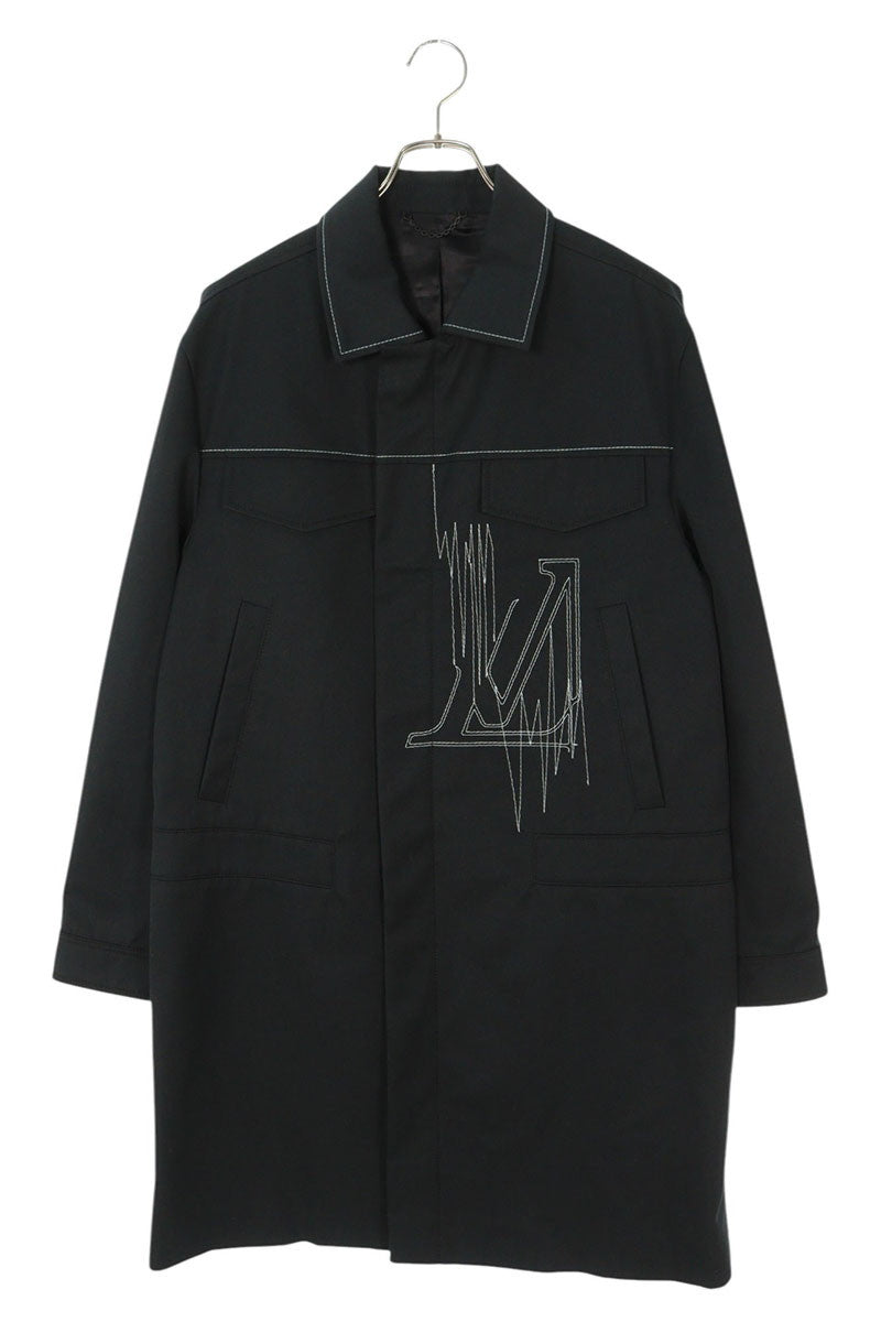 LOUISVUITTON 23SS LV Embroidered Zip Coat Navy Size S