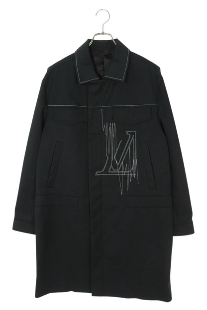 LOUISVUITTON 23SS LV Embroidered Zip Coat Navy Size S