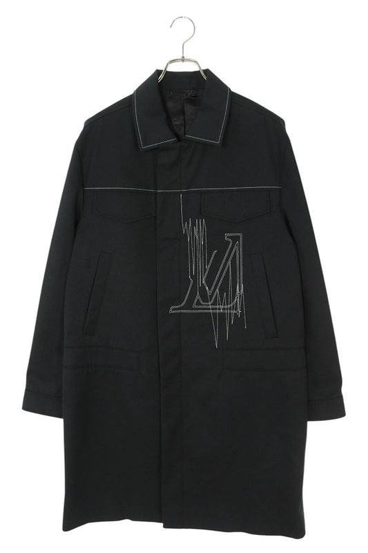 LOUISVUITTON 23SS LV Embroidered Zip Coat Navy Size S