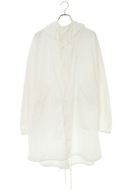 Prada White Cotton Hooded Coat Size S