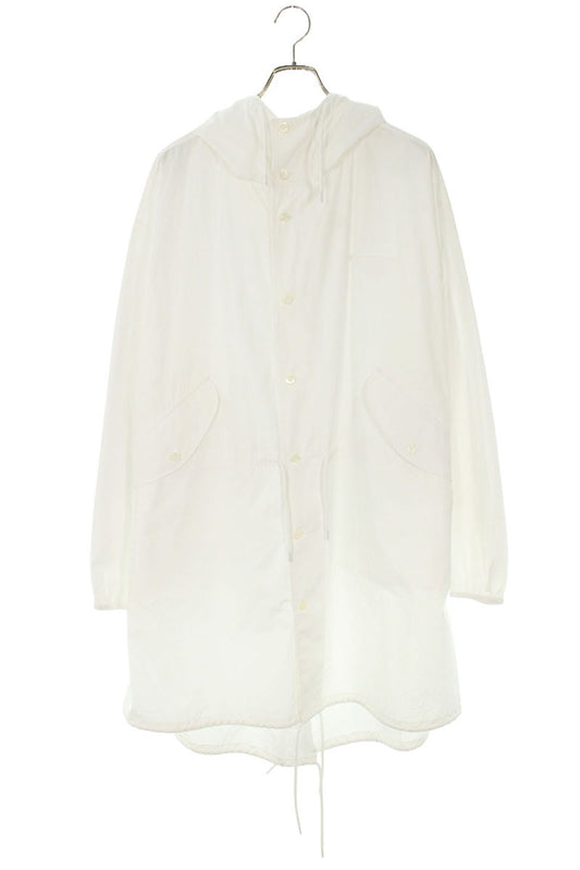 Prada White Cotton Hooded Coat Size S