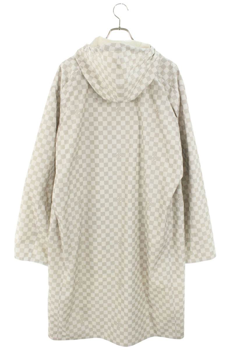 LOUISVUITTON 24SS Damier Long Nylon Coat White Size M