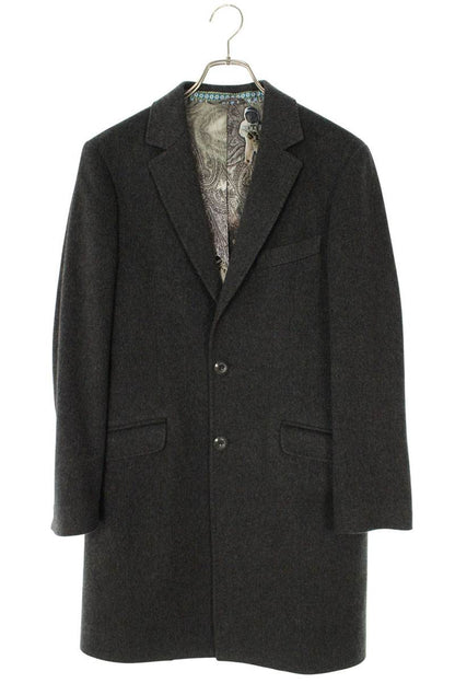 ETRO Cashmere Astronaut Lining Chesterfield Coat Gray Size S