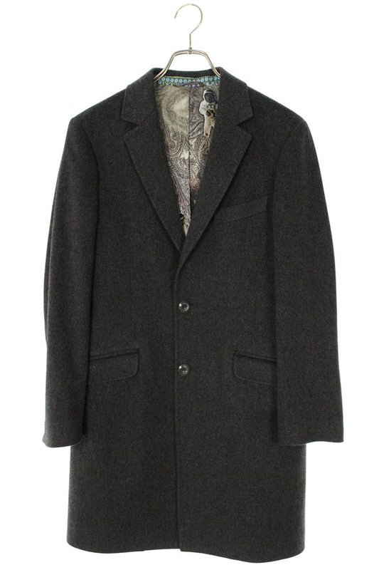 ETRO Cashmere Astronaut Lining Chesterfield Coat Gray Size S
