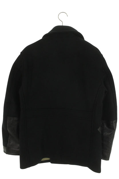 MASSES Leather Panel Melton Peacoat Black Size S