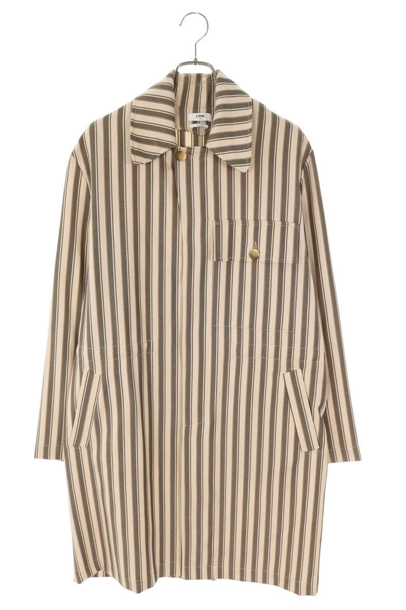 CMMN SWDN Wool Stripe Coat Beige Size S