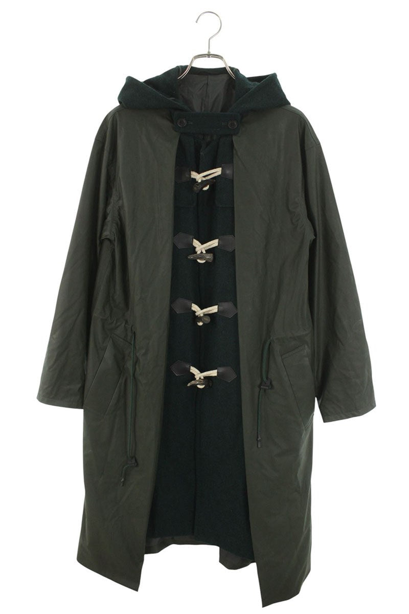 TOGA VIRILIS Mixed Material Duffle Coat Green Size S