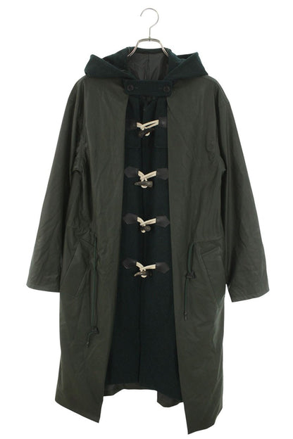 TOGA VIRILIS Mixed Material Duffle Coat Green Size S