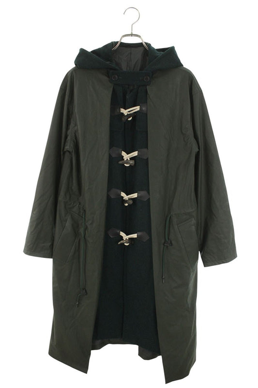TOGA VIRILIS Mixed Material Duffle Coat Green Size S