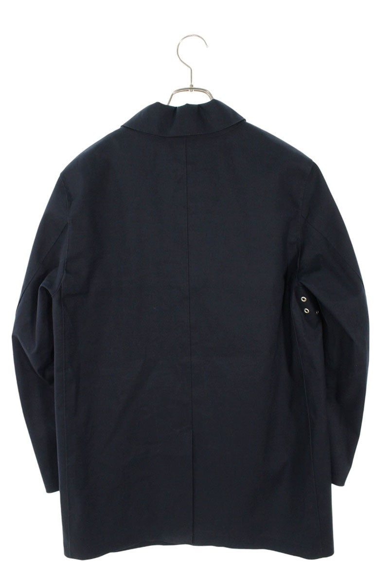 MACKINTOSH Check Lined Stand Collar Coat Navy Size 38