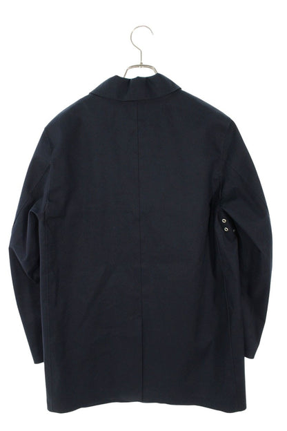 MACKINTOSH Check Lined Stand Collar Coat Navy Size 38