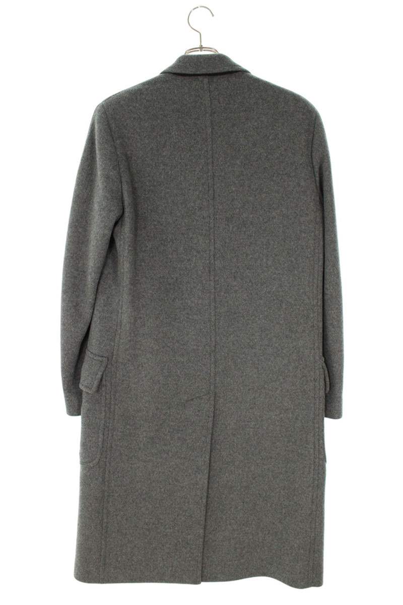 LOUISVUITTON Multi Pocket Wool Chesterfield Coat Gray Size S