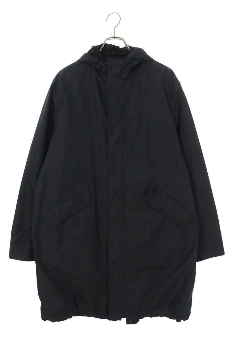 DIOR x SHAWN STUSSY Hooded Mods Coat Black Size M