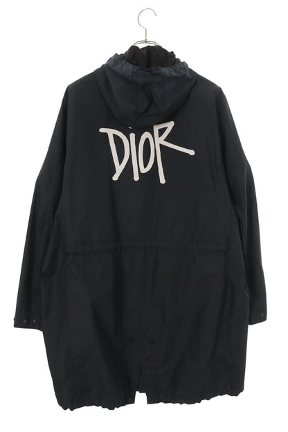 DIOR x SHAWN STUSSY Hooded Mods Coat Black Size M