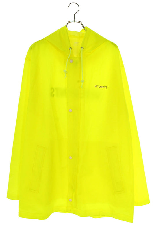 Vetements Logo Print Coat Yellow Size XL