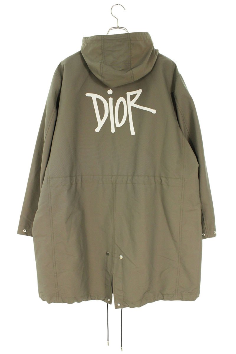 DIOR x SHAWN STUSSY Back Logo Mods Coat Khaki Size XL