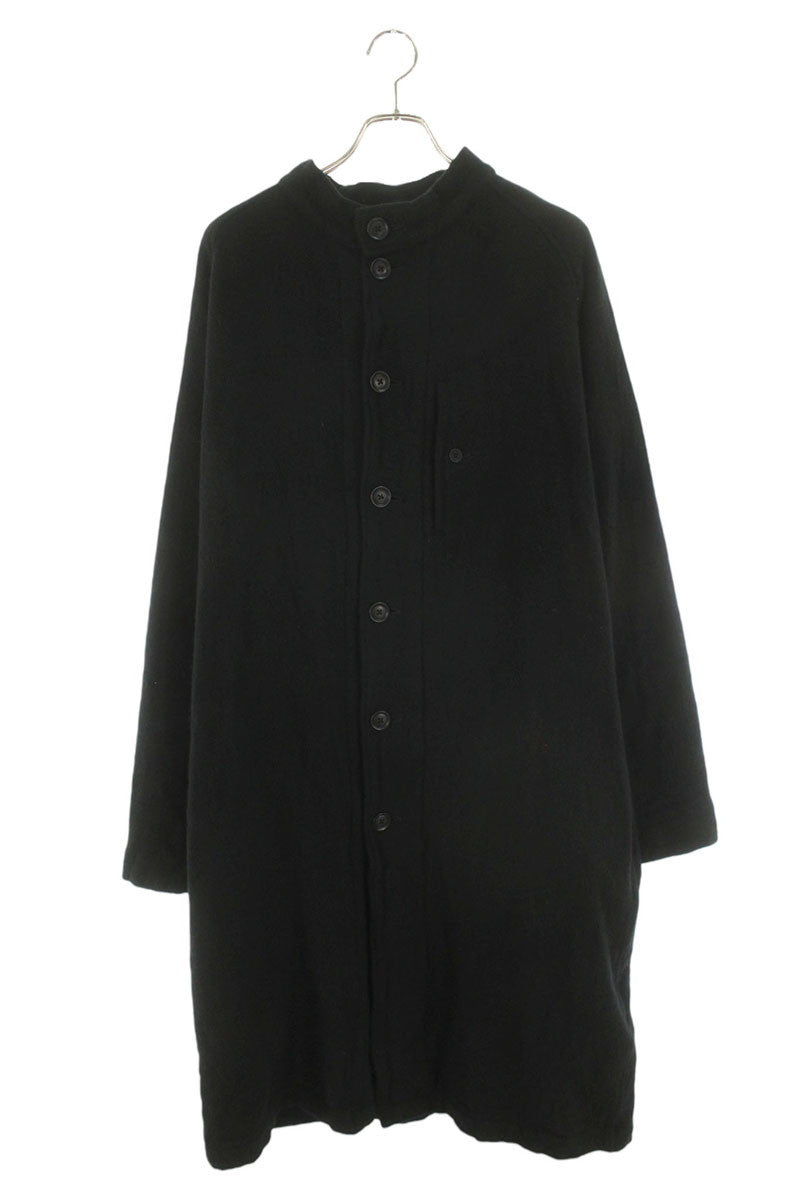 GroundY Wool Nylon Stand Collar Coat Black Size L